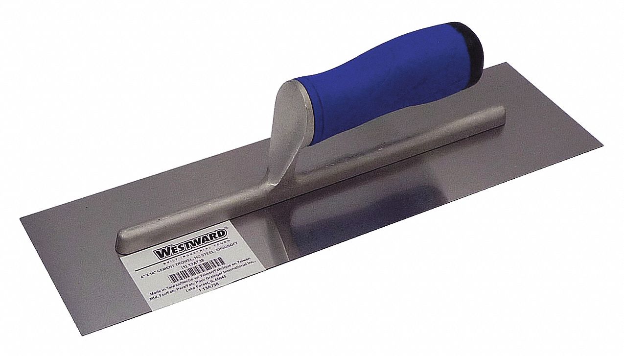 WESTWARD Cement Trowel, 14 x 4, Stl, ErgoSoft PP/TPR 13A73813A738