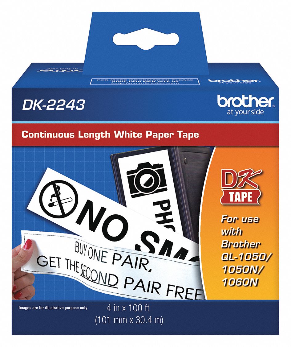 BROTHER Label Tape Cartridge, Label Type Indoor 13C576DK2243 Grainger