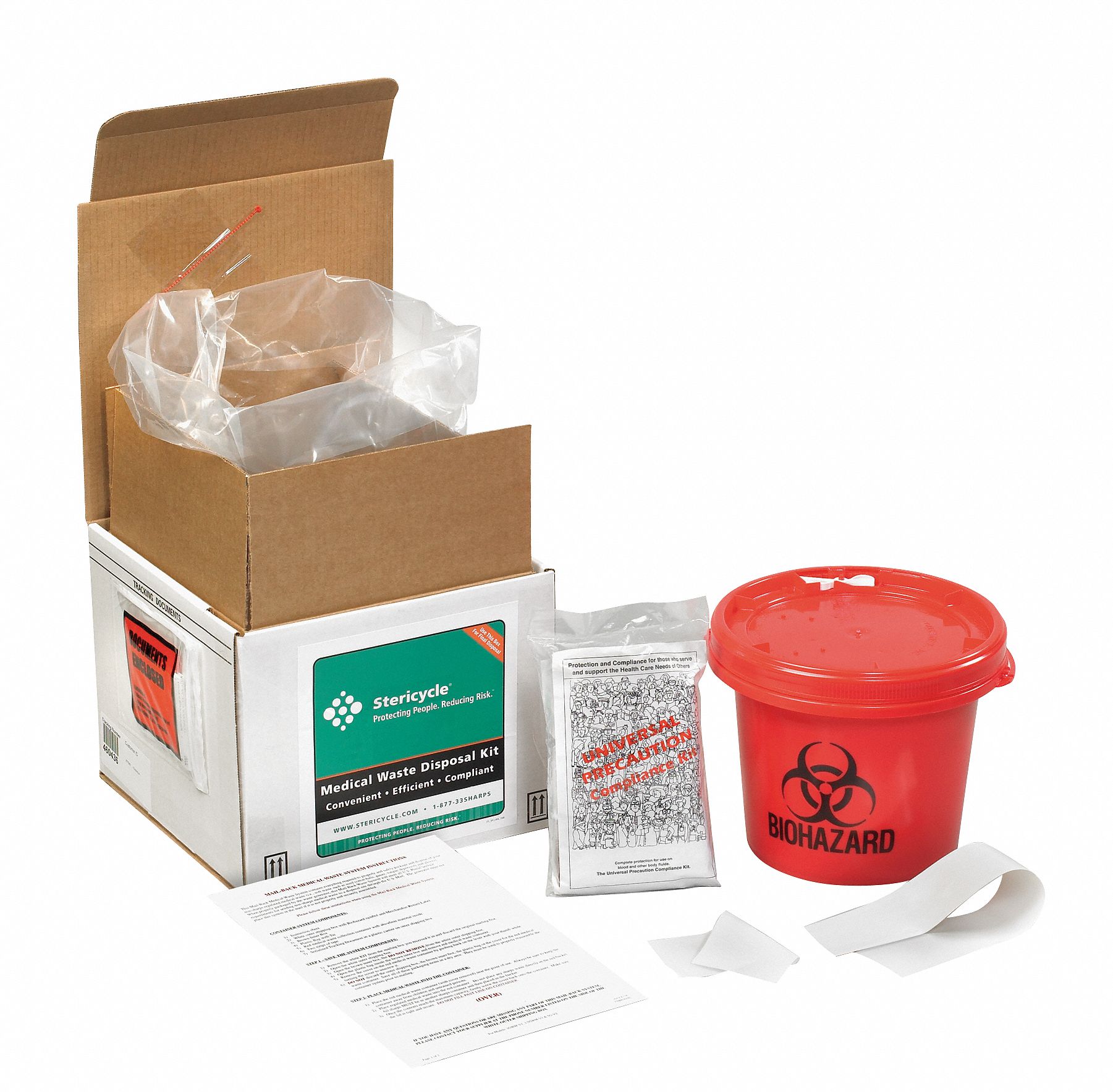 STERICYCLE Regulated Medical Waste Mailback System with Spill Kit