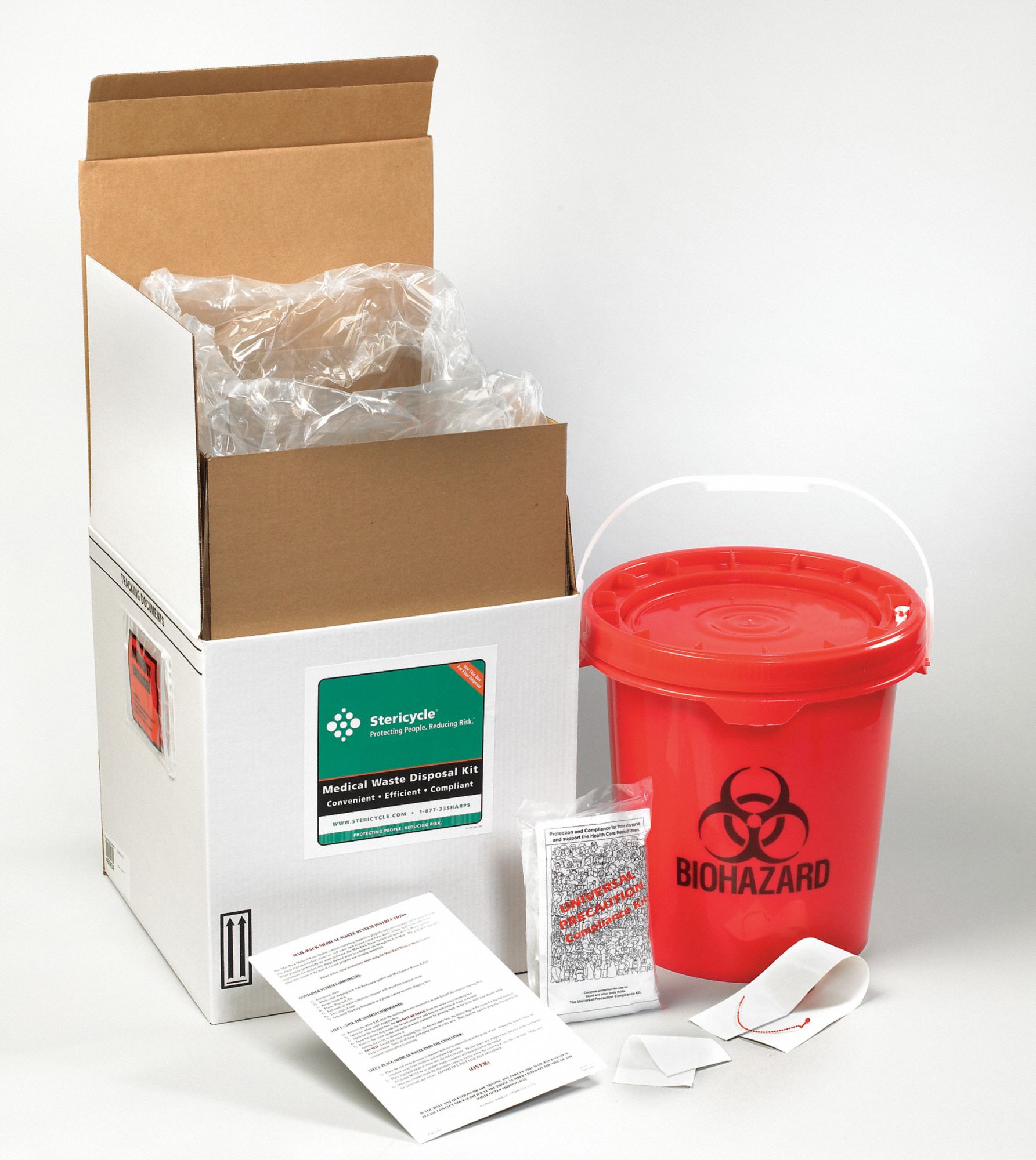 STERICYCLE Regulated Medical Waste Mailback System with Spill Kit
