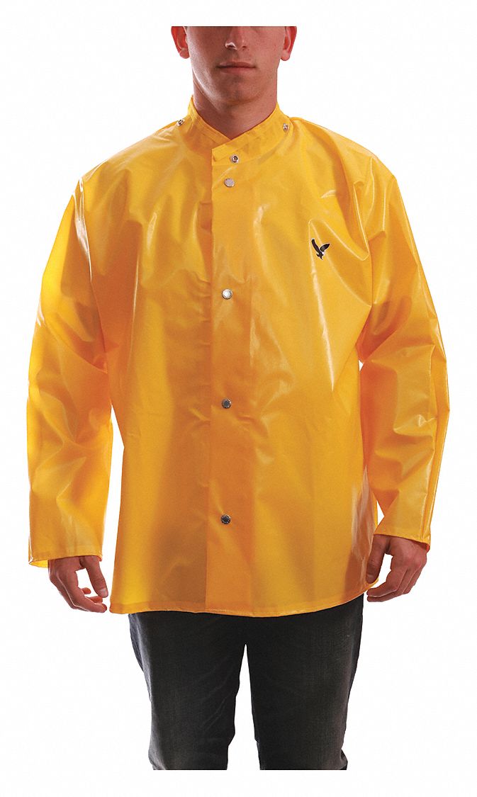 TINGLEY Yellow, Rain Jacket with Hood Snaps, S, Polyurethane, Unisex