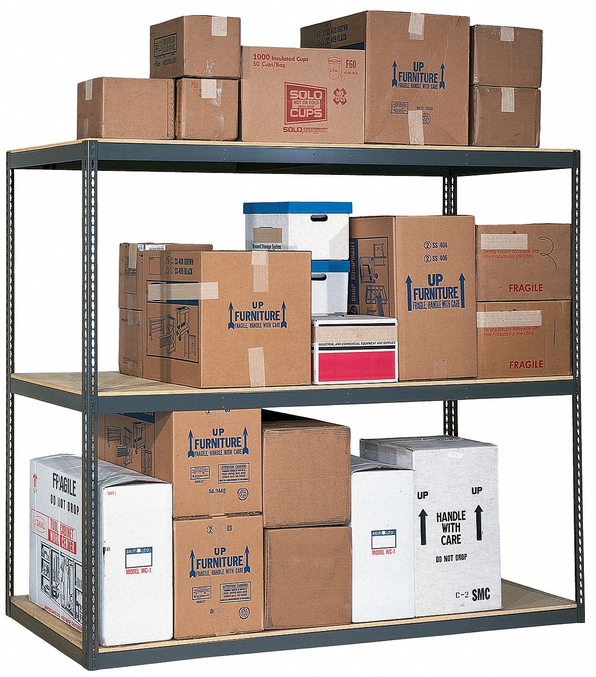 EDSAL Starter, Boltless Shelving, Decking Material Particle Board, No