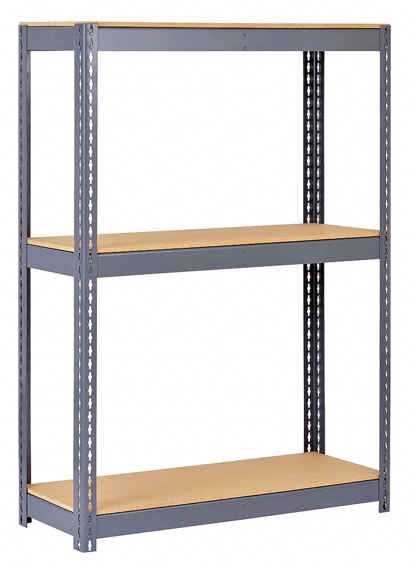 EDSAL Starter Boltless Shelving with Particle Board Decking, 3 Shelves