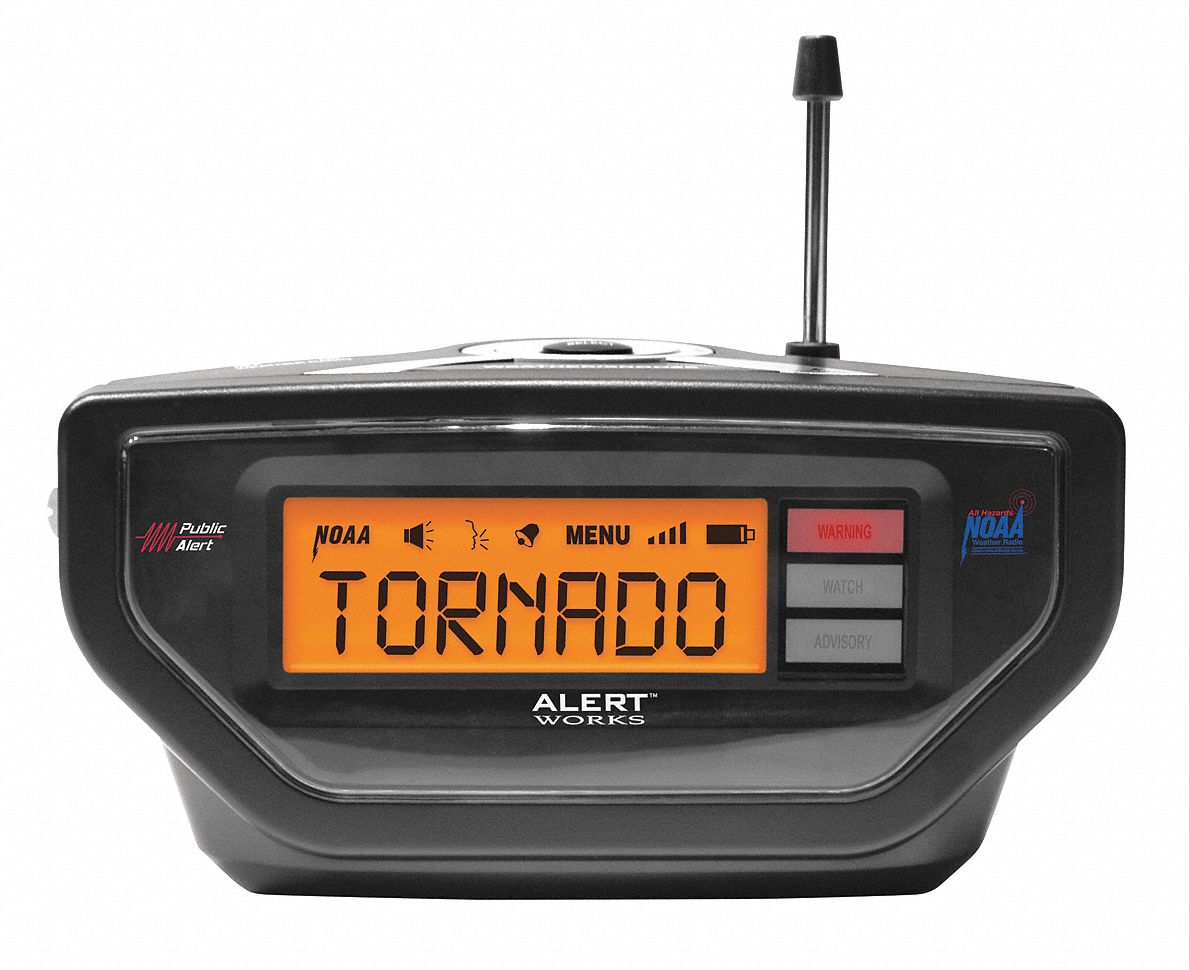 ALERT WORKS Portable/Table Top Weather Radio, NOAA 13E399EAR10