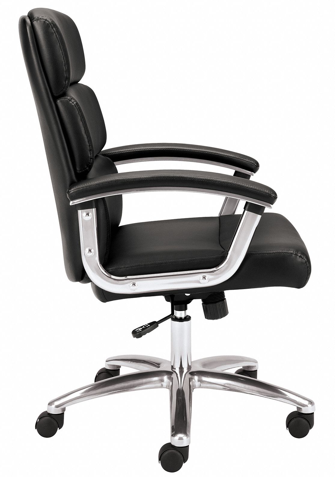 BASYX BY HON Managers Chair, Managerial Chair, Black, Leather, 18 in to