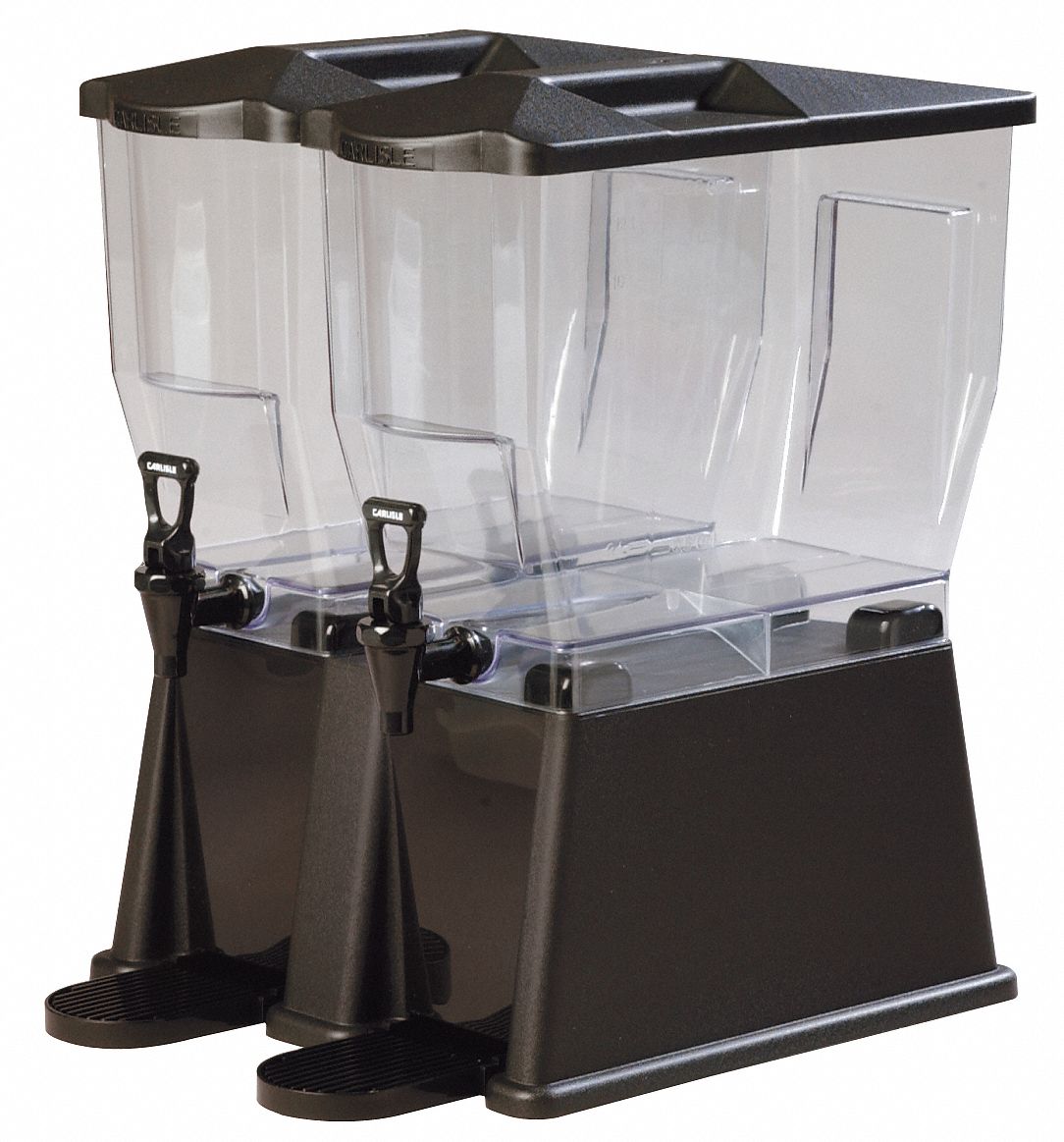 CARLISLE 6 gal Double Base Beverage Dispenser, Clear/Black 13F138