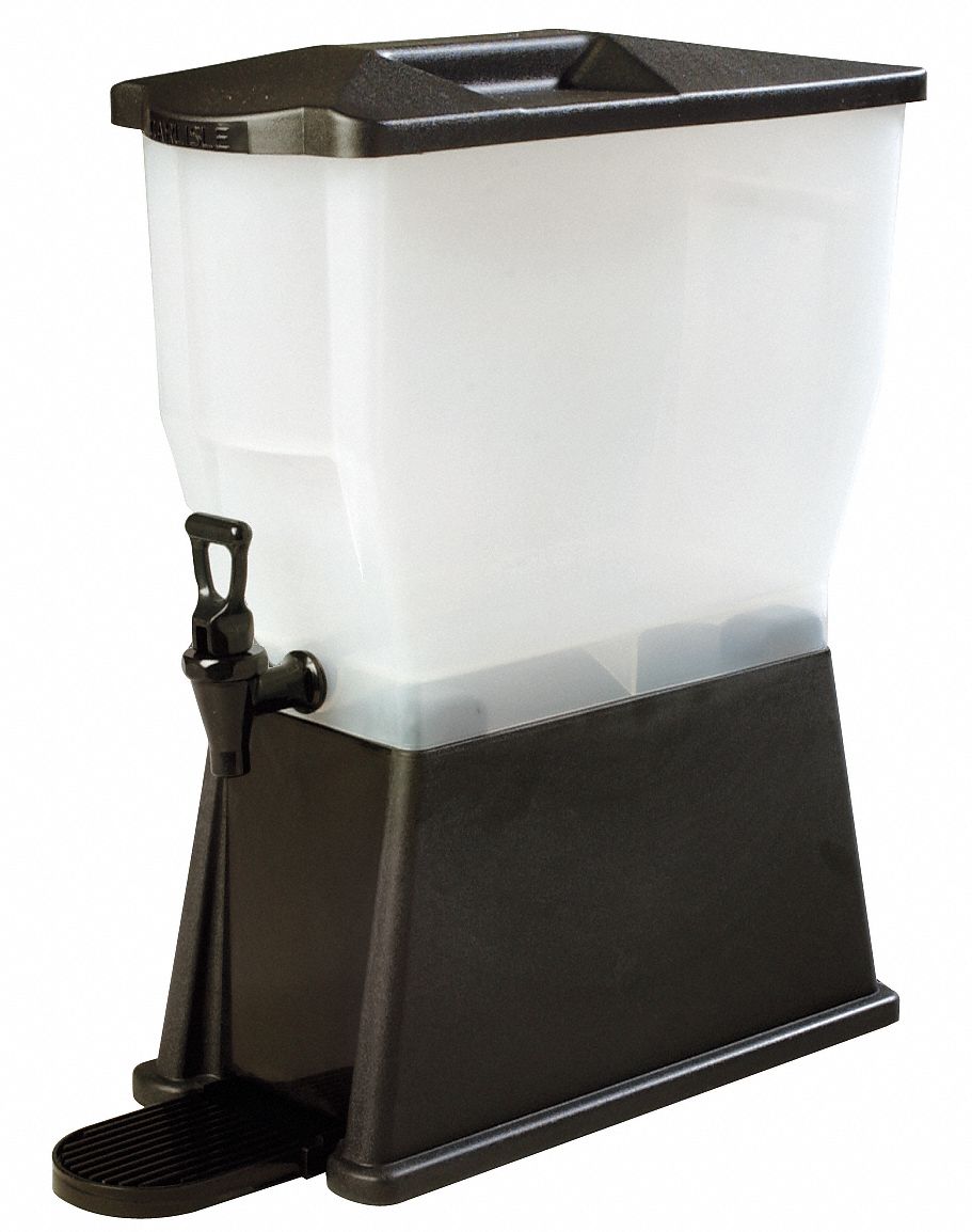 CARLISLE 3 gal Single Base Beverage Dispenser, Translucent/Black