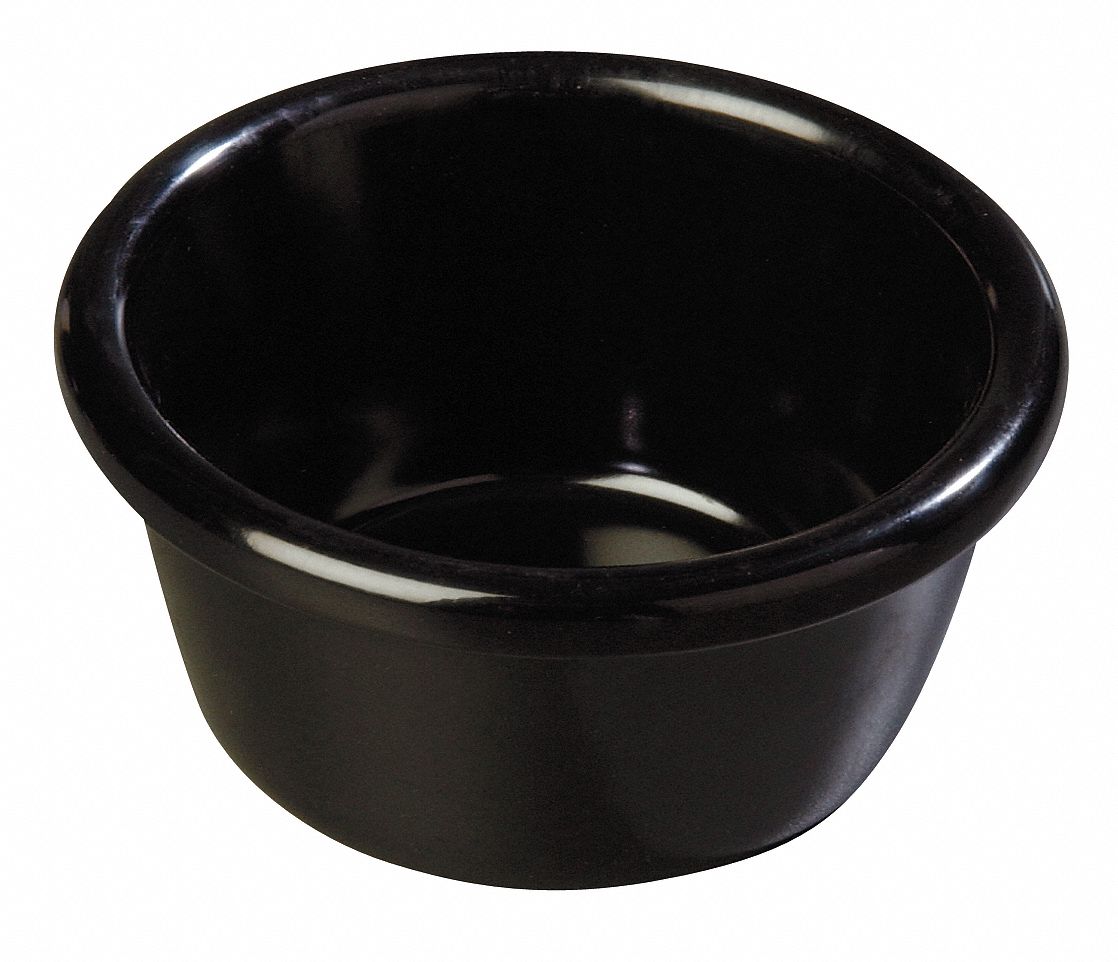 CARLISLE Smooth Ramekin Melamine, 3 oz, Black, 48 PK 13F346S28003