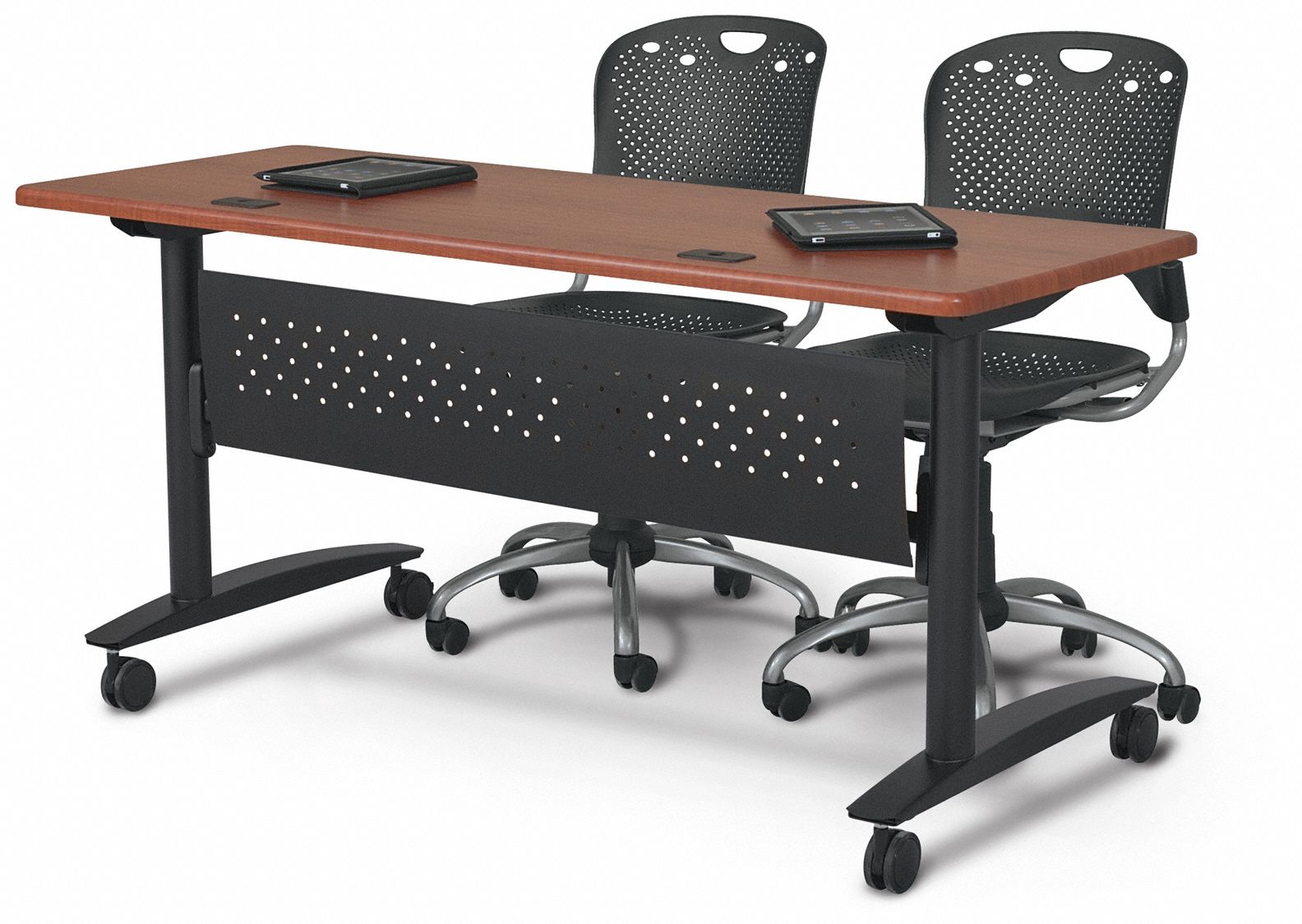 BALT Mobile Training Table 72 in Wd, 24 in Dp, 30 in Ht, Black Cherry