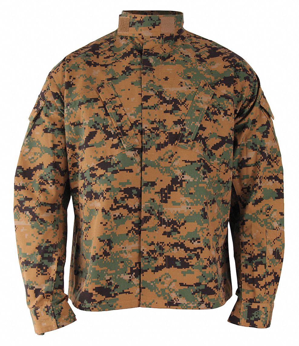 PROPPER Military Coat L, 41 in to 44 in Fits Chest Size, Woodland Digital 13J732F547038393L3