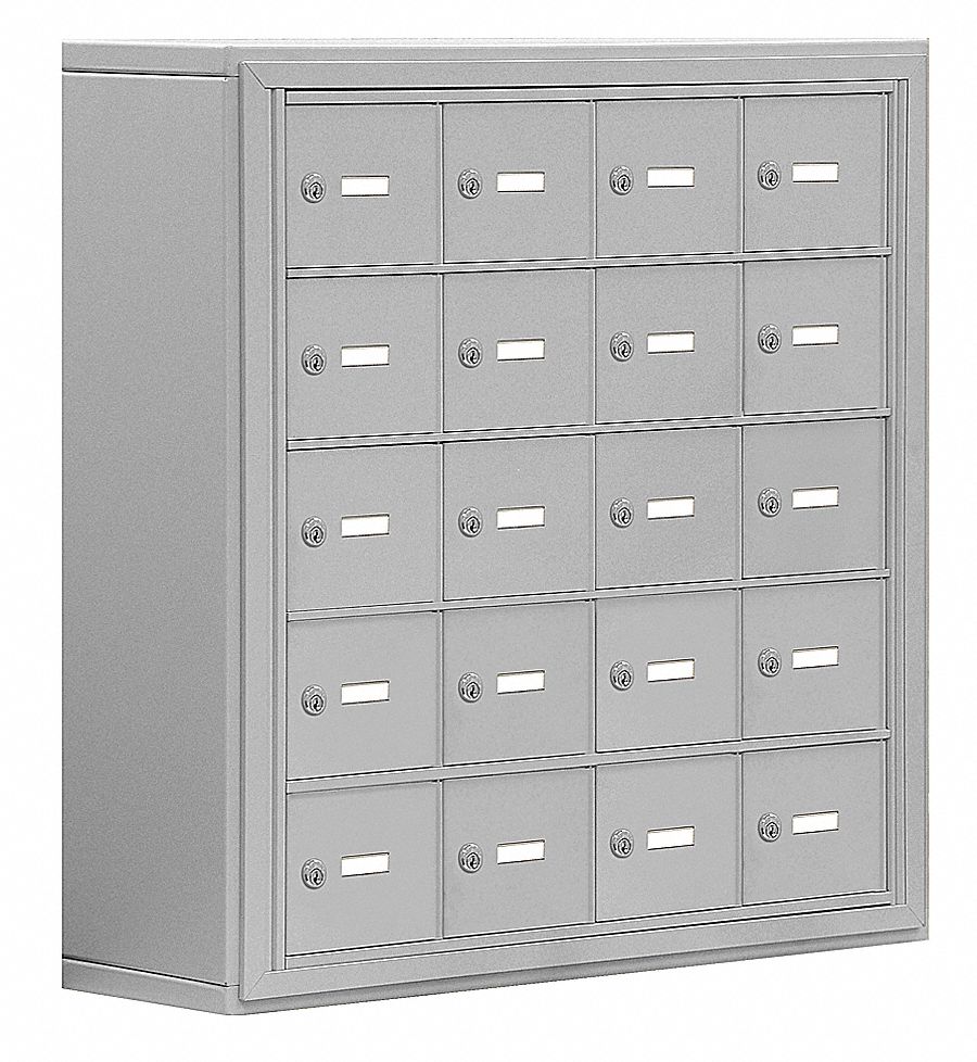 SALSBURY INDUSTRIES Aluminum Cell Phone Locker, (4) Wide, (5) Tier