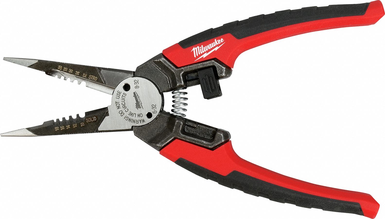 MILWAUKEE Needle Nose Plier, 71/2 in., Smooth 13L33248223069