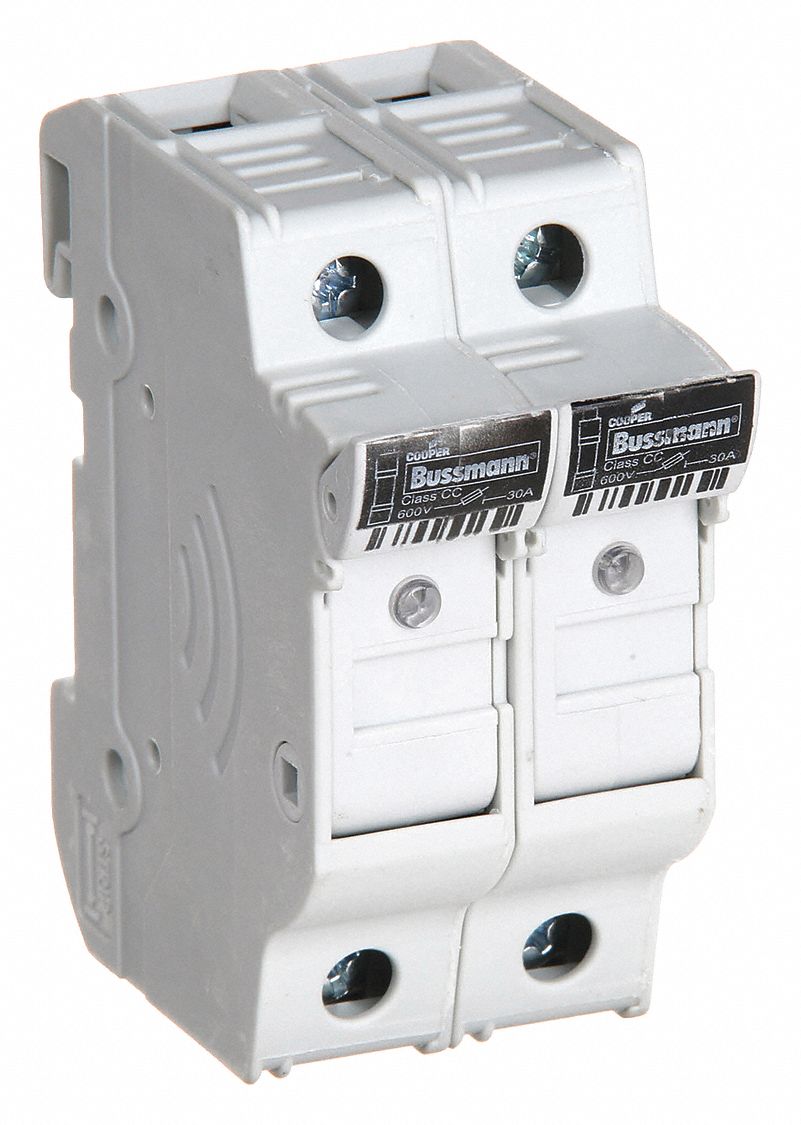 BUSSMANN, 2 Poles, 0 to 30 A, FingerSafe Fuse Block 13M218CHCC2DIU Grainger
