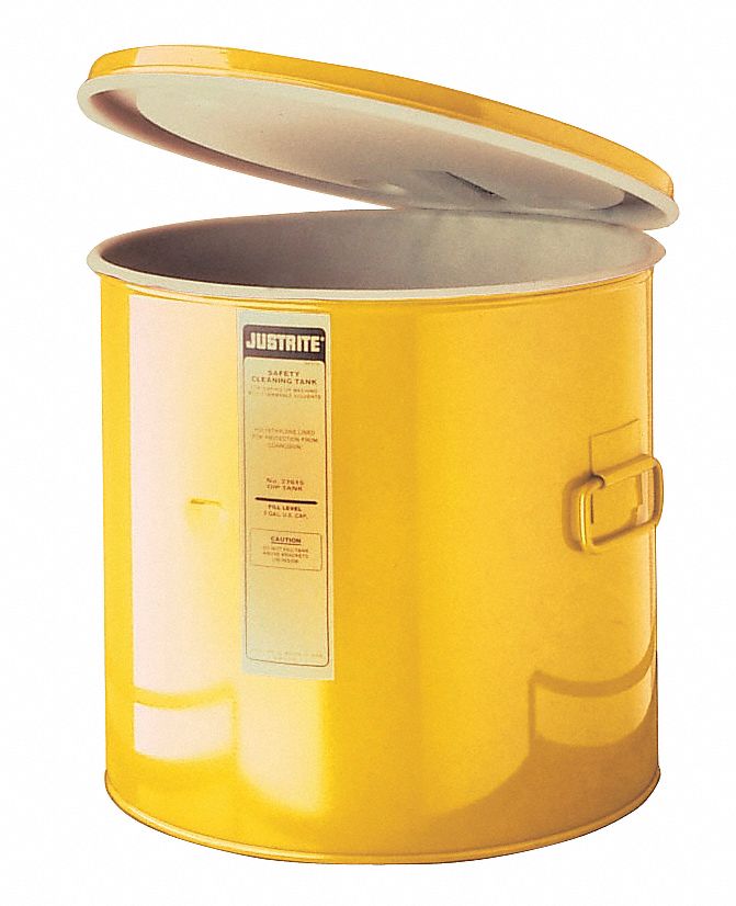 JUSTRITE, 5 gal Capacity, Yellow, Dip Tank 13M39527616 Grainger