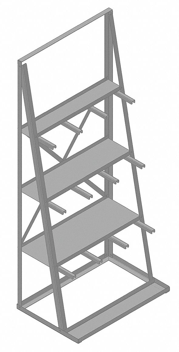 GRAINGER APPROVED 85" 12 Arm 3000 lb. Capacity Steel Vertical Bar Rack