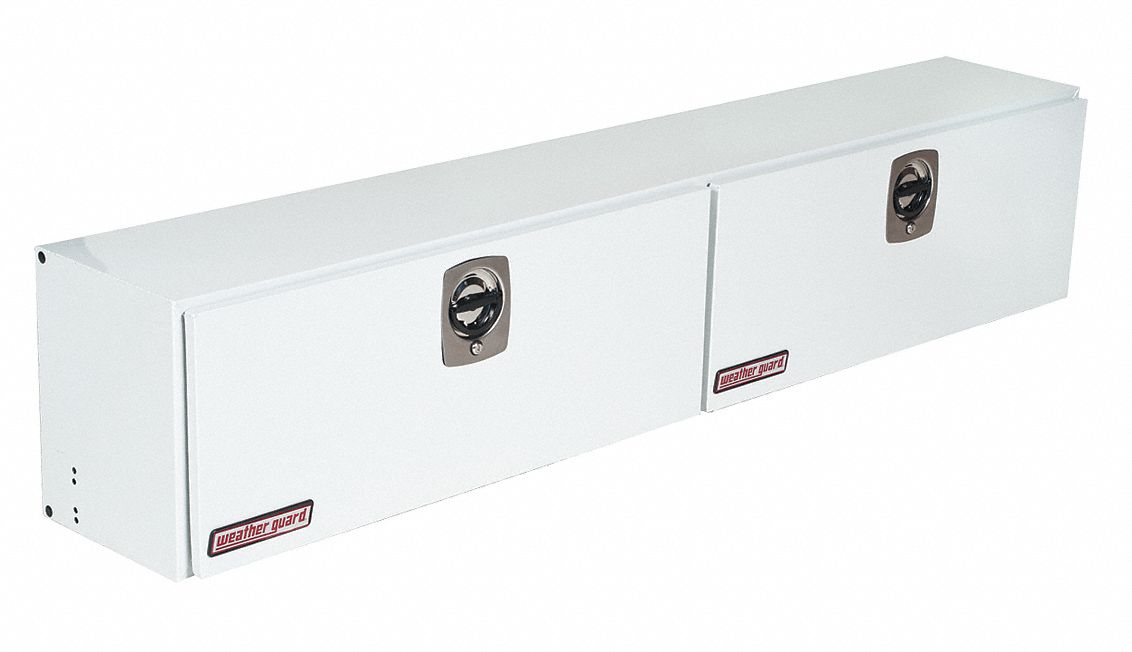 WEATHER GUARD Topside Truck Box, Steel, White, Double, 15.2 cu ft