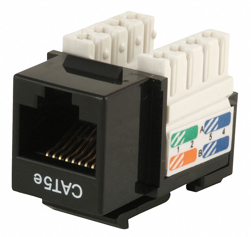 MONOPRICE Keystone Jack, Black, Plastic, Series Standard, Cable Type