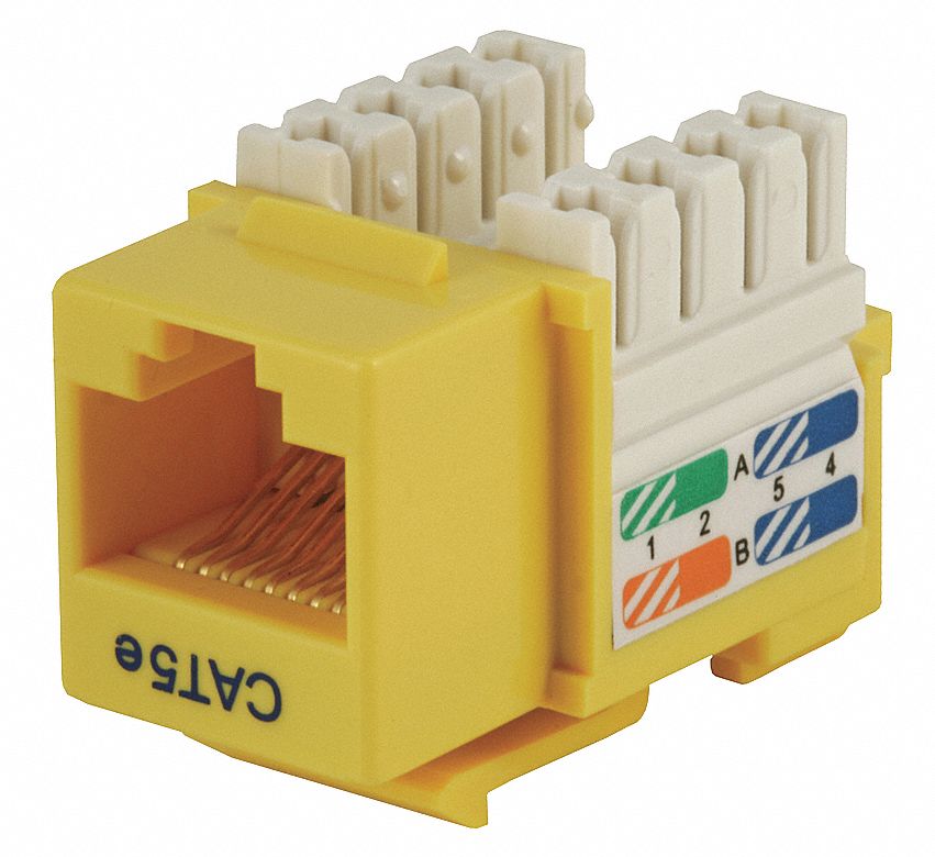 MONOPRICE Keystone Jack, Yellow, Plastic, Series Standard, Cable Type