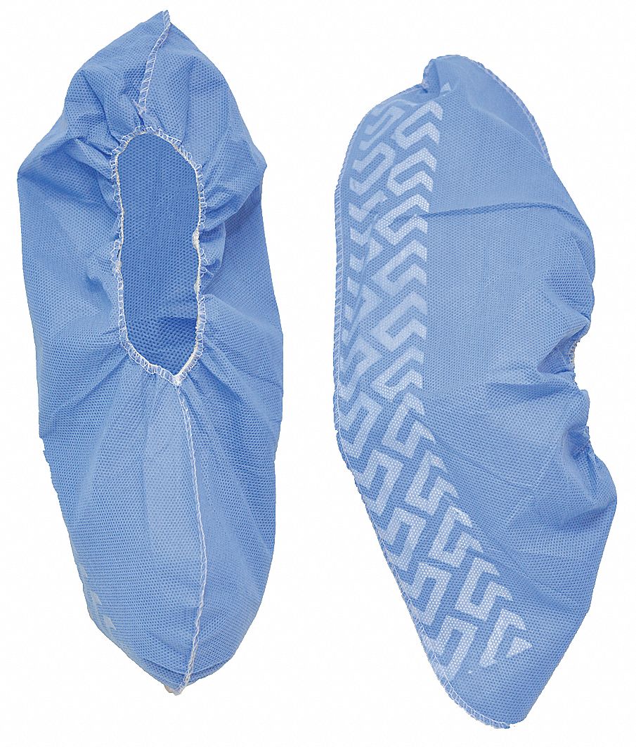 ACTION CHEMICAL, Polypropylene, Blue, Shoe Covers 13V939M2105BN/S