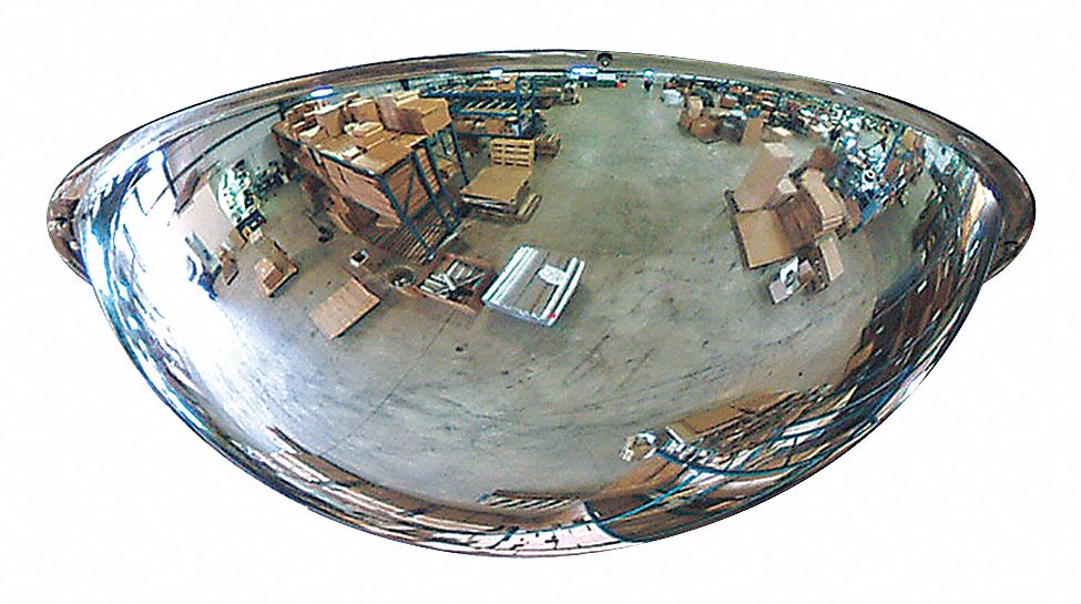 Acrylic, 36 in Dia, Full Dome Mirror 13W060ONV36036 Grainger
