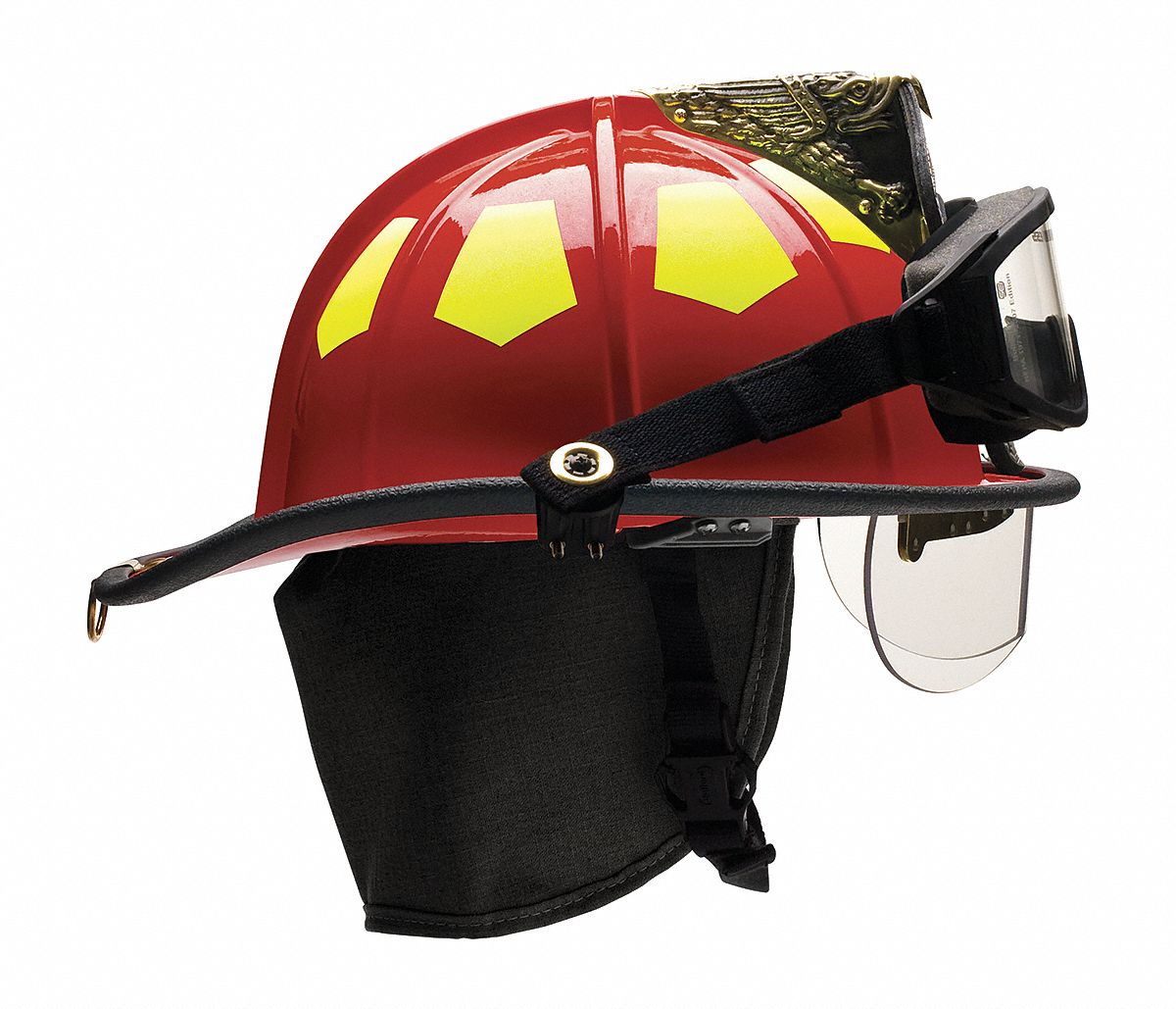 BULLARD Red Fire Helmet, Shell Material Fiberglass, 6Point SureLock