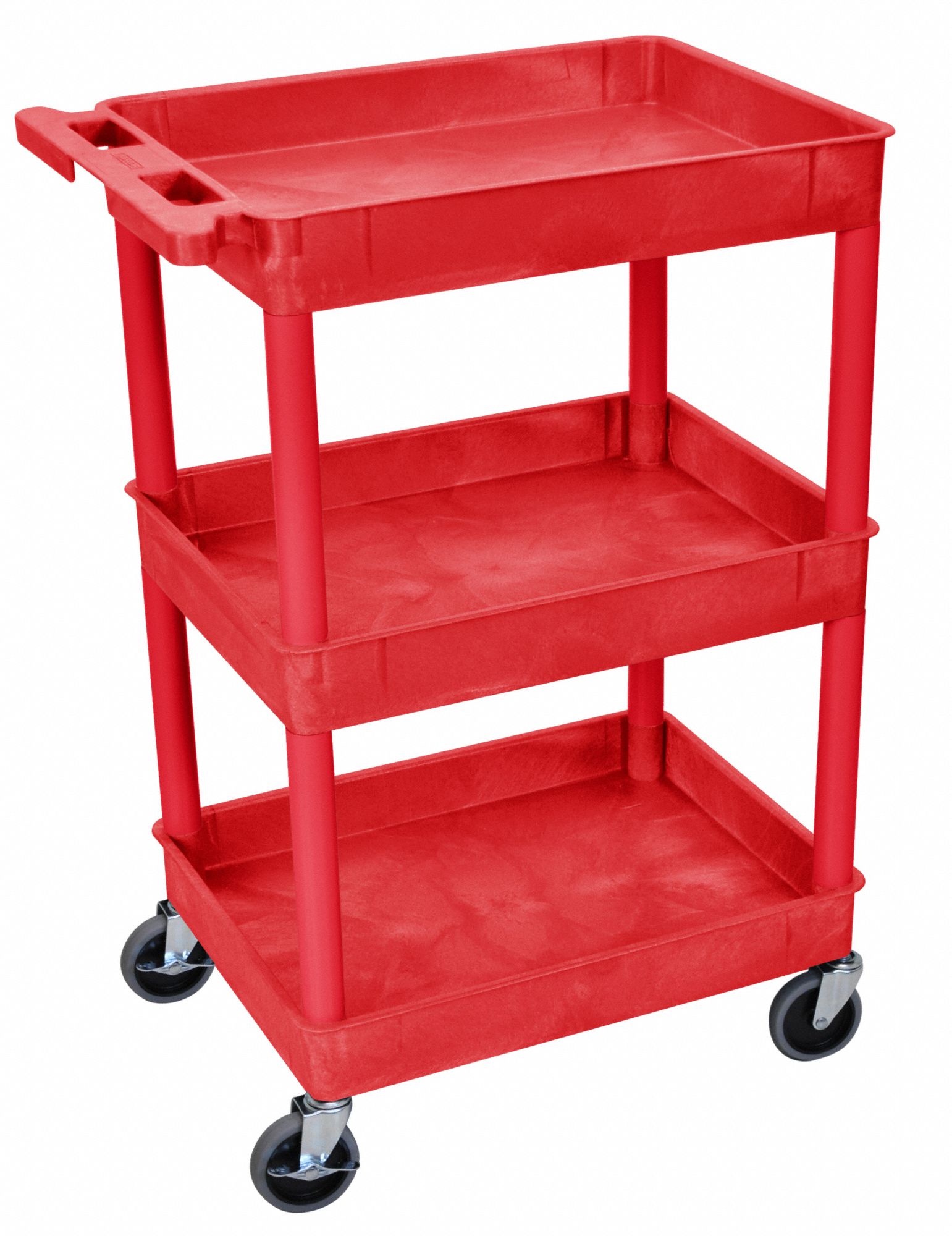GRAINGER APPROVED Utility Cart with Deep Lipped Plastic Shelves 300 lb