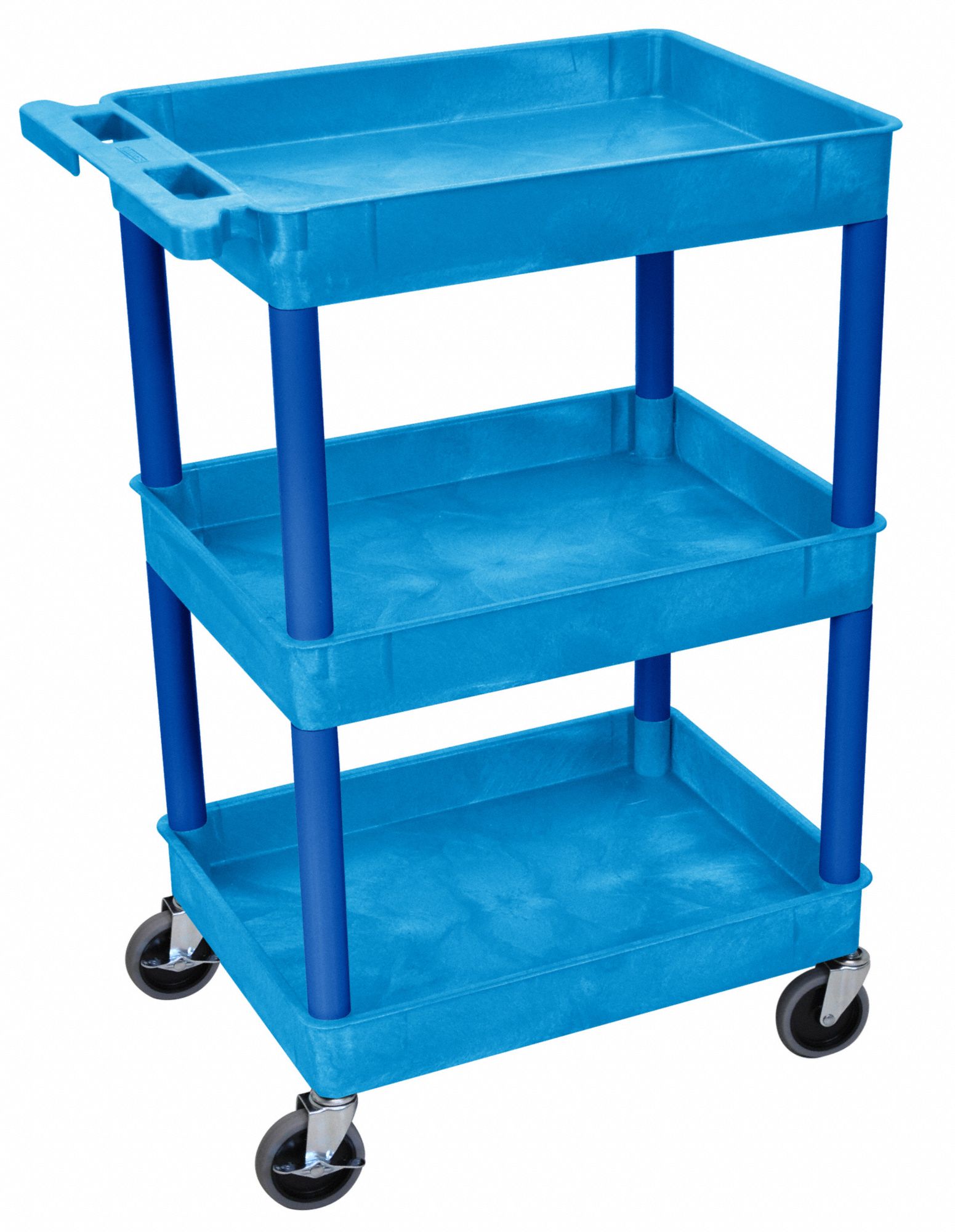 GRAINGER APPROVED Utility Cart with Deep Lipped Plastic Shelves 300 lb