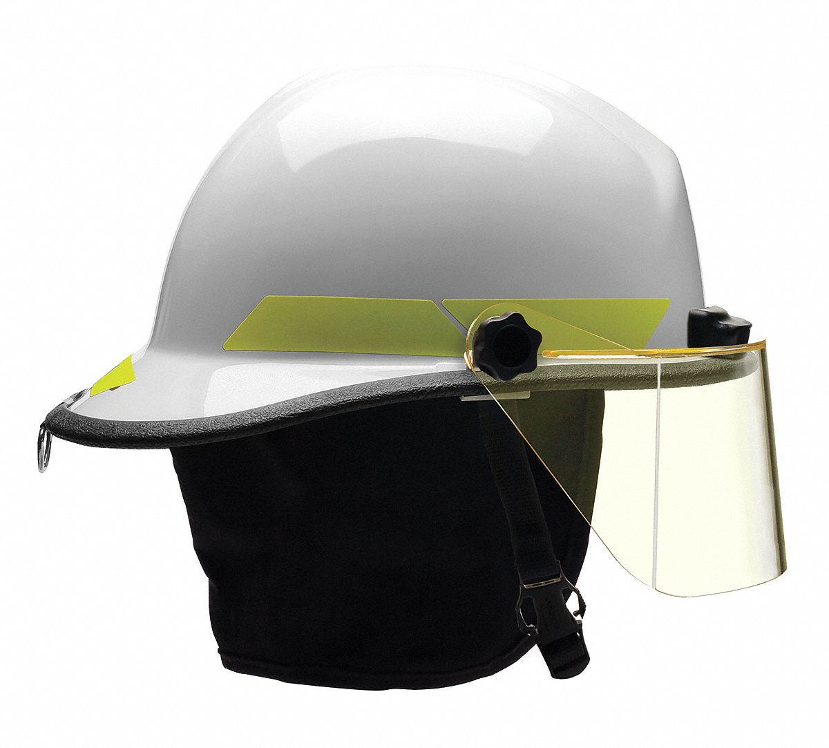 BULLARD White Fire Helmet, Shell Material Thermoplastic, 6Point Sure
