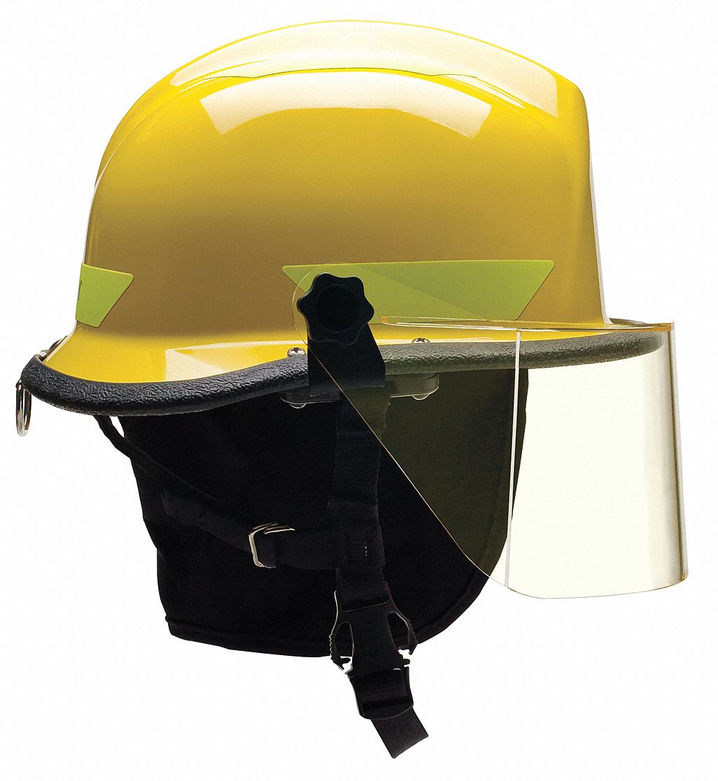 BULLARD Yellow Fire/Rescue Helmet, Shell Material Thermoplastic, 4