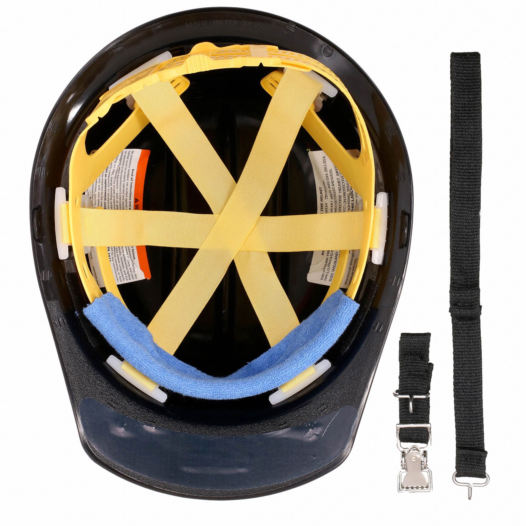 BULLARD Black Wildland Fire Helmet, Shell Material Thermoplastic, 6