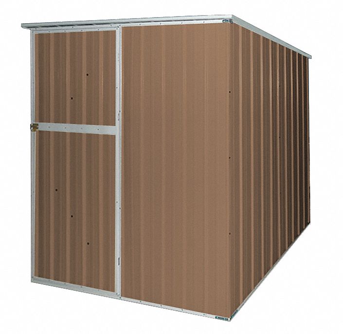 GRAINGER APPROVED Storage Shed, Slope Roof, 6ft x 5ft, Brown 13X101