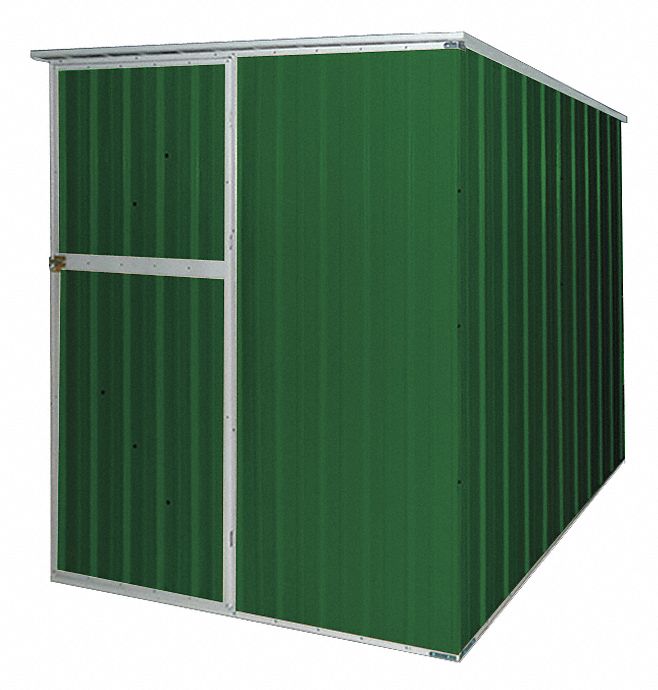 GRAINGER APPROVED Storage Shed, Slope Roof, 6ft x 5ft, Green 13X102
