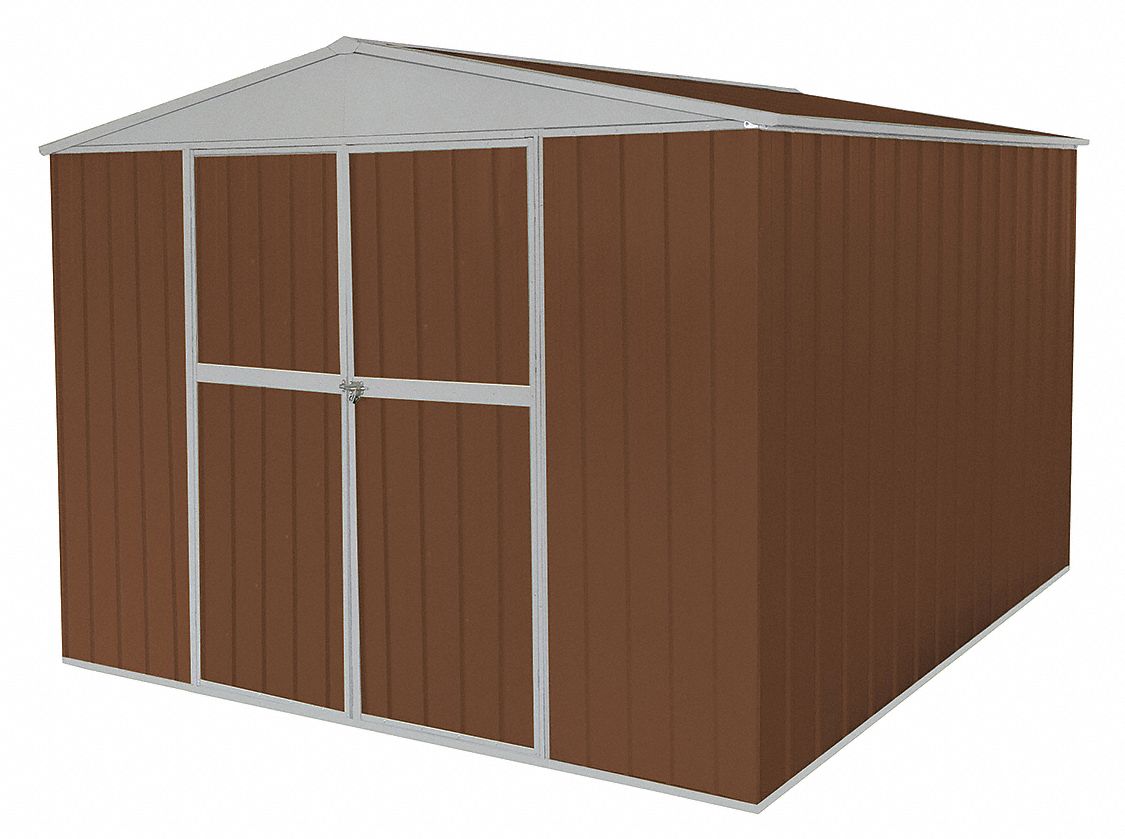 GRAINGER APPROVED Outdoor Storage Shed 11 ft x 11 ft x 7 ft, 653 cu ft