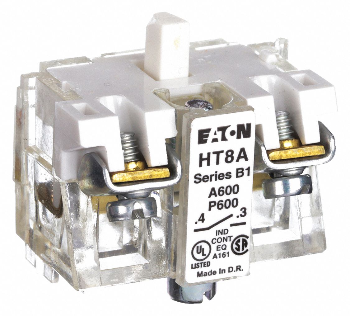 EATON, 30 mm Panel Mounting Size, 1NO, Contact Block - 14A135|HT8A