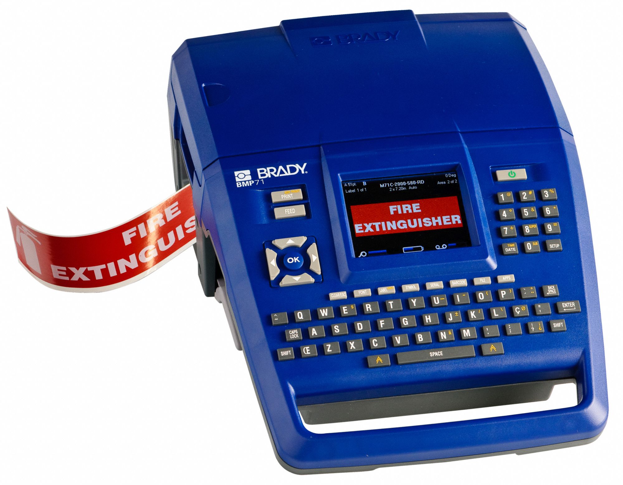 BRADY Portable Label Printer Kit, BMP71, 2inTape 14A407BMP71360KIT
