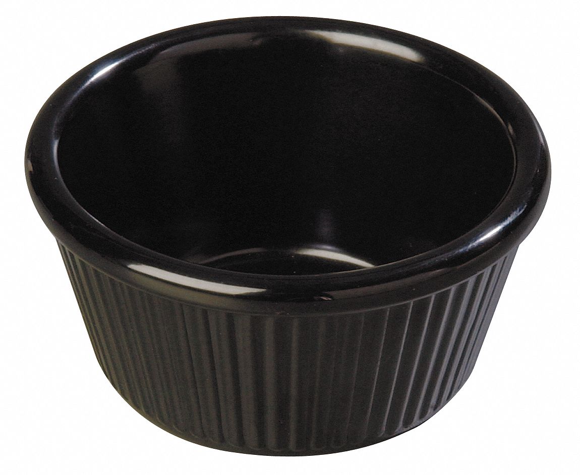 CARLISLE Ramekins, Black, 4 oz, Melamine, 4 oz Capacity, Black, PK 48
