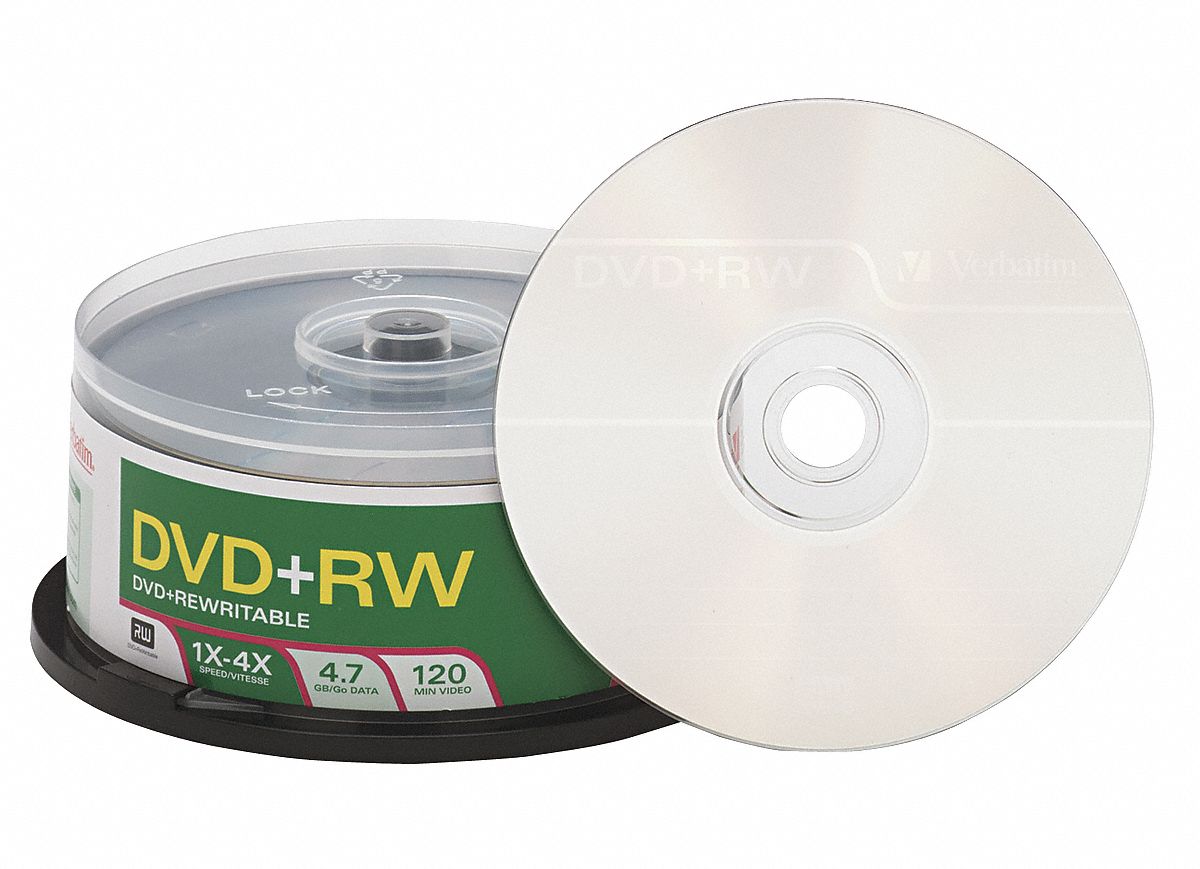 VERBATIM DVD+RW Disc, 4.7 GB Capacity, 4x Speed 14F829VER94834