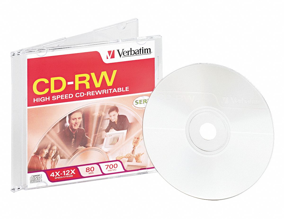 VERBATIM CDRW Disc, 700 MB Capacity, 12x Speed 14F860VER95161