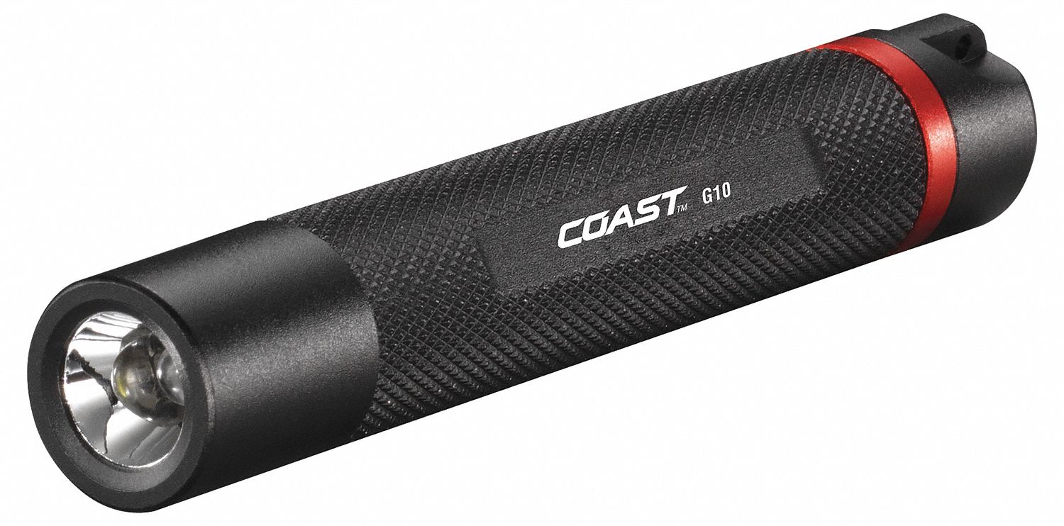 COAST Industrial Mini Flashlight, LED, Black 14H206G10 Grainger