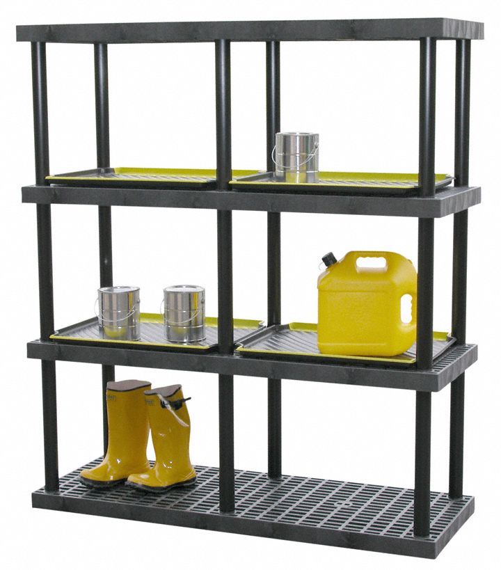 STRUCTURAL PLASTICS Plastic Shelving 66 in x 24 in, 24 in Overall Ht