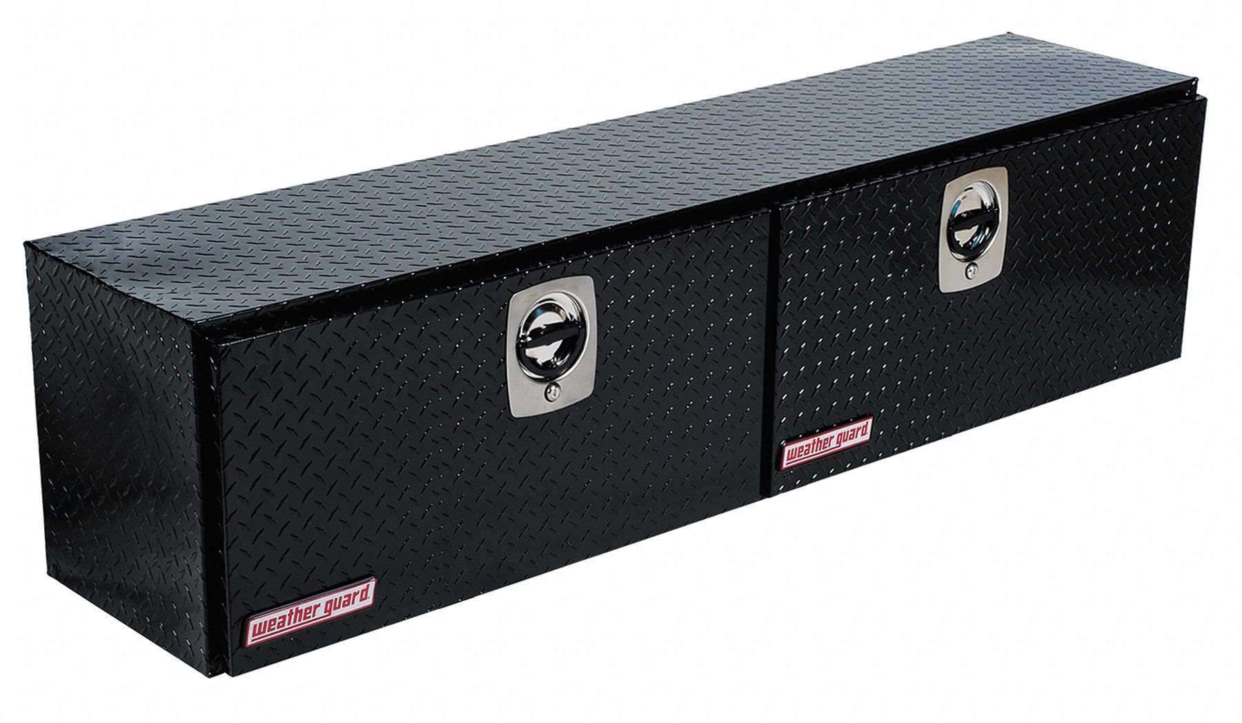 WEATHER GUARD Topside Truck Box, Aluminum, Black, Double, 8.9 cu ft