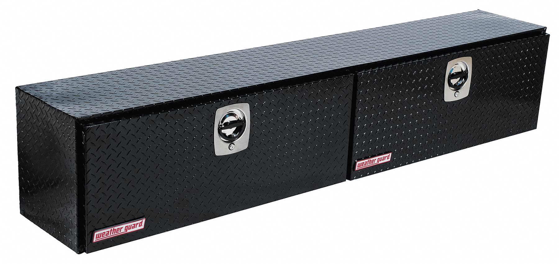 WEATHER GUARD Aluminum Topside Truck Box, Black, Double, 11.1 cu. ft