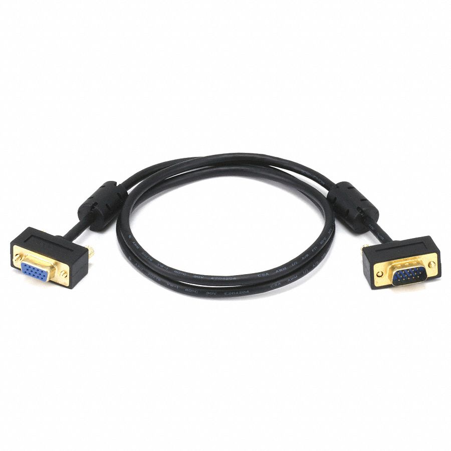MONOPRICE 3 ft Video Cable, SVGA Cable, Black 14X0376369 Grainger