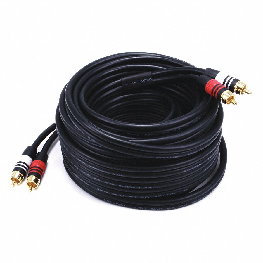MONOPRICE 35 ft HeavyDuty, Stereo Audio RCA Audio Cable, Black; For