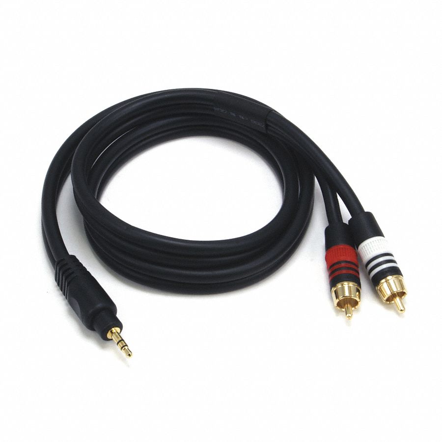 MONOPRICE 3 ft HeavyDuty, Stereo Audio Audio Adapter Cable, Black; For