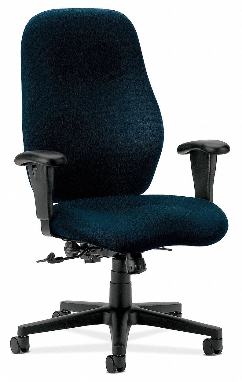 HON Desk Chair, Desk Chair, Blue, Fabric, 17 in to 21 in Nominal Seat