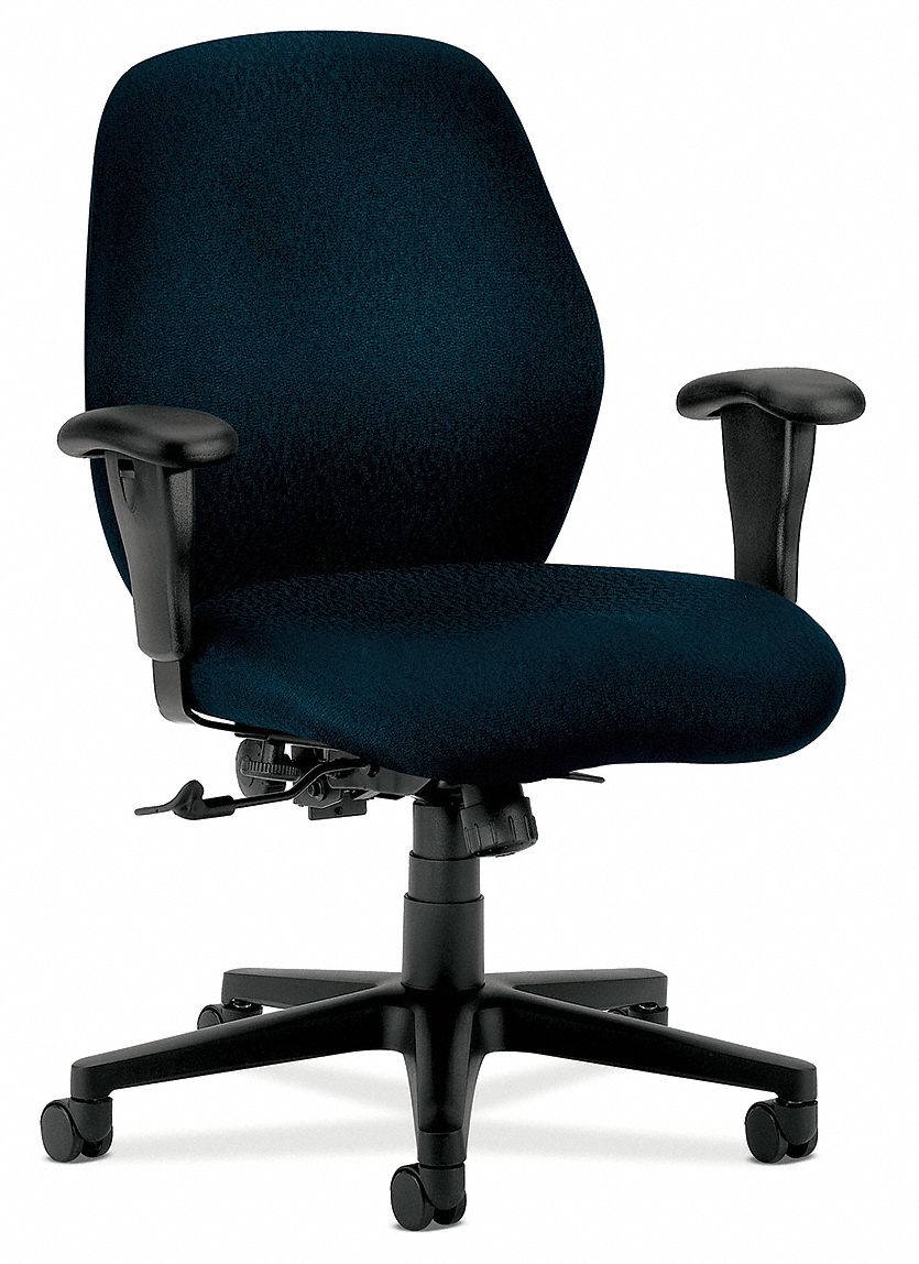 HON Desk Chair, Desk Chair, Blue, Fabric, 17 in to 21 in Nominal Seat