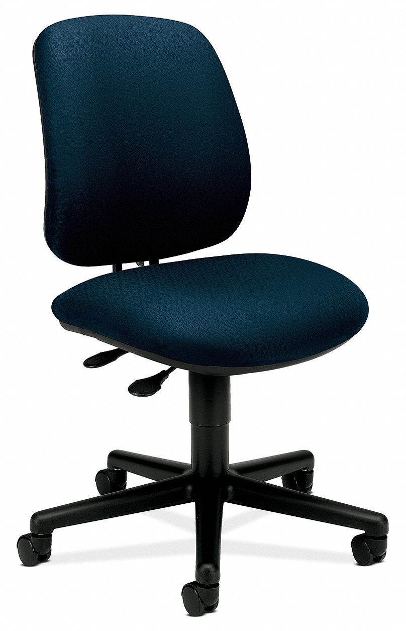 HON Desk Chair, Desk Chair, Blue, Fabric, 16 in to 21 in Nominal Seat