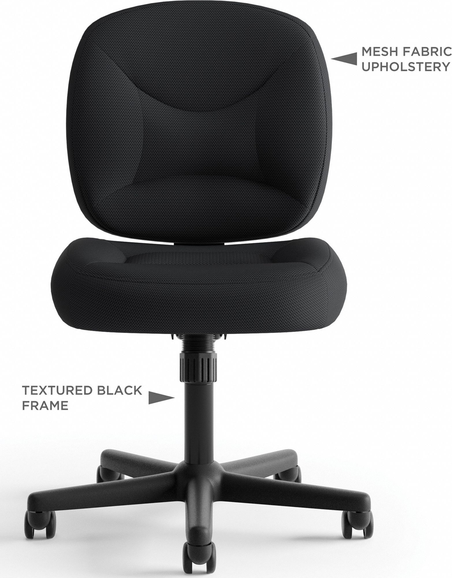 BASYX BY HON Desk Chair, Desk Chair, No Arm Arm Style 14Z804HVL210