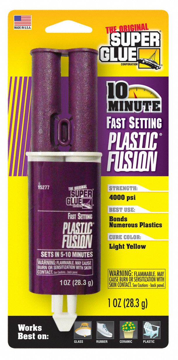SUPER GLUE, Plastic Fusion, Ambient Cured, Acrylic Adhesive 1FBG7